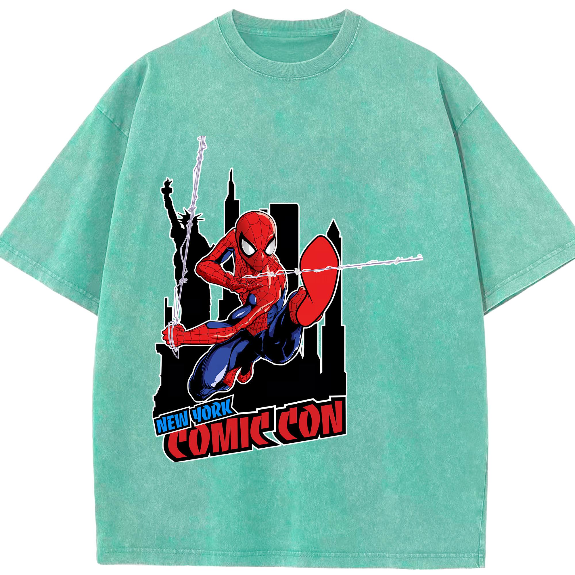 （画像用） Spider Man スパイダーマン 綿100% ヴィンテージ風 半袖Tシャツ（フロントプリント）